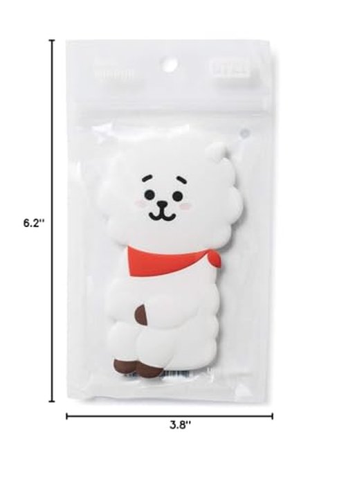 BT21 RJ Character Small Mini Travel Handheld Hand Mirror for Women and Girls, White