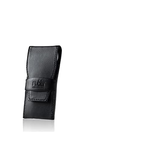 Rubis 3-Piece Manicure Set for Men and Women with Black Leather Case, Includes Tweezers, Nail Scissors, and Glass Bead Nail File, 1K400,Rubis Switzerland Swiss Made World Renowned Precision