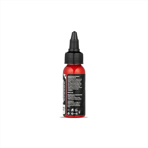Dynamic Color Co - Platinum Collection Pure Red Tattoo Ink, Reach Compliant Premium Tattoo Ink, Safe for European Regulations, Made in Spain, (1 oz Bottle)