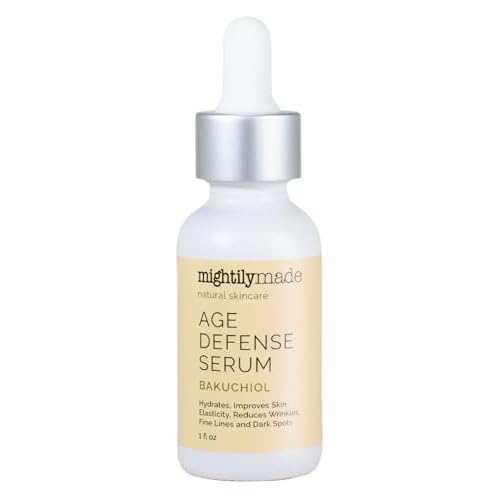 Age Defense Face Serum with Bakuchiol (Retinol Alternative), 100% Natural Oils, Anti-Aging, Reduce Wrinkles, Fine Lines, Dark Spots, and Tighten Skin,1 fl oz