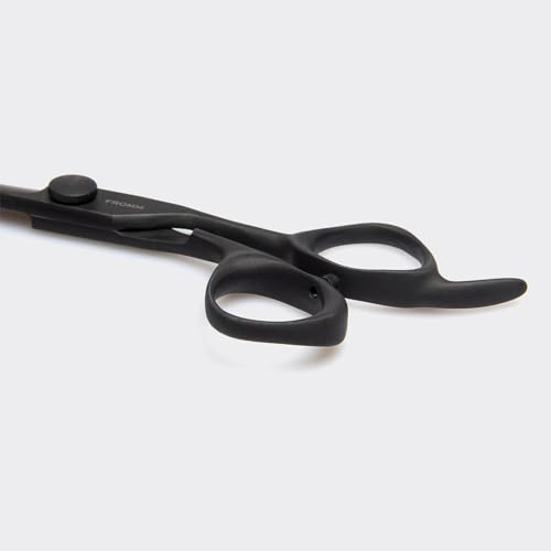 Fromm Dare 5.75" 1-Piece Precision Slide and Point Hair Cutting Shears with Semi-Convex Blade for Expert Salon Stylists, Matte Black Japanese Steel Scissors