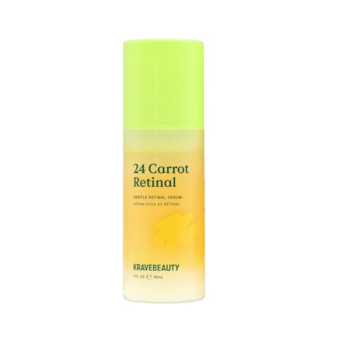 KraveBeauty 24 Carrot Retinal - 30ml, Gentle Retinal Serum, Smooths Skin Texture, Supports Skin Barrier, Lightweight Non-Sticky Gel, Nourishes with Upcycled Carrot Extract