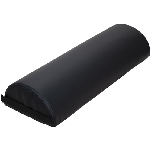 ForPro Premium Jumbo Half-Round Bolster Pillow for Massage and Yoga, Oil and Stain-Resistant, 9¡±W x 4.5" H x 26¡±L, Black