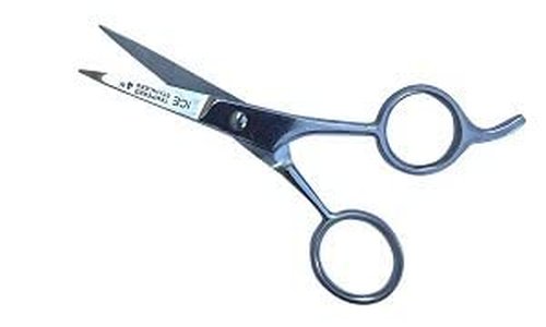 Mustache Scissors 6 Piece Set - 2 Straight (4.7 inches each), 2 Curved (4.5 inches each) and 2 Straight with Finger Rest (4.2 inches each)