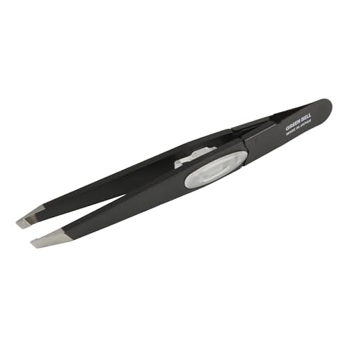 SEKI EDGE SS-518 Amazing Tweezer - Slant Tip Stainless Steel Black