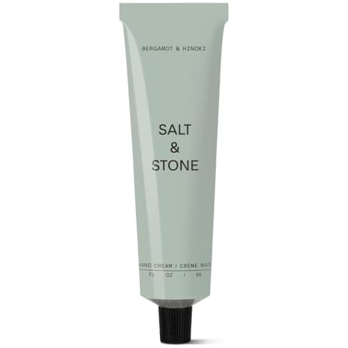 Salt & Stone Hand Cream for Women & Men | Bergamot & Hinoki | Hydrates, Nourishes & Softens Skin | Restores Dry Cracked Hands | Fast-Absorbing | Cruelty-Free & Vegan (2 fl oz)
