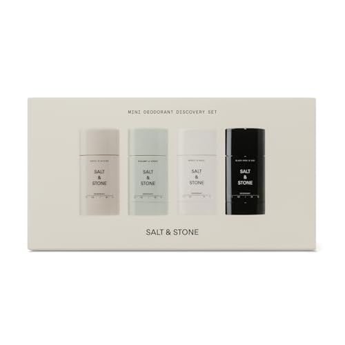 SALT & STONE Aluminum Free Deodorant | Extra Strength 48 Hour Protection for Women & Men | Made with Seaweed Extracts, Niacinamide & Prebiotics (Mini Deodorant Discovery Set)