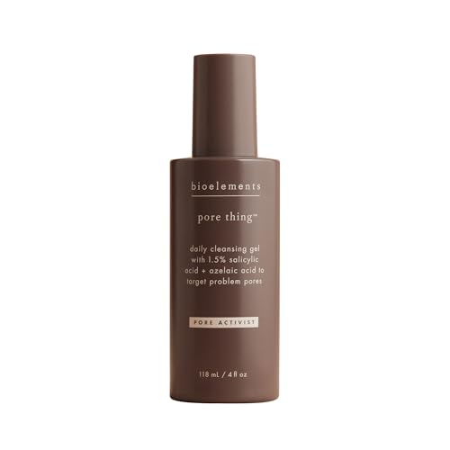 Bioelements Pore Thing - 4 fl oz - Daily Cleansing Gel with 1.5% Salicylic Acid + Azelaic Acid to Target Problem Pores - Vegan, Gluten Free - Never Tested on Animals