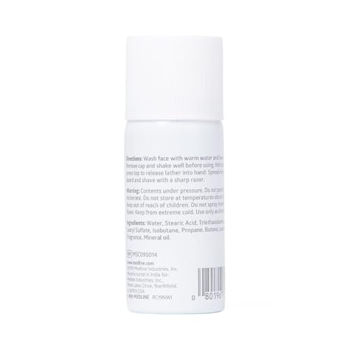 Medline MedSpa Shaving Cream, Scented, Travel-Size 1.5 oz. Can, Case of 144