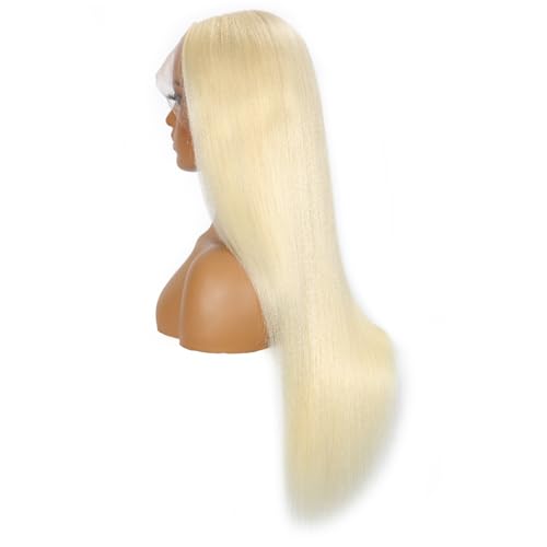 613 13x6 Lace Front Wig Human Hair 200 Density Blonde Wig Human Hair 613 HD Lace Frontal Wigs Human Hair Pre Plucked 613 HD Lace Frontal Wig Straight Glueless(32 Inch)