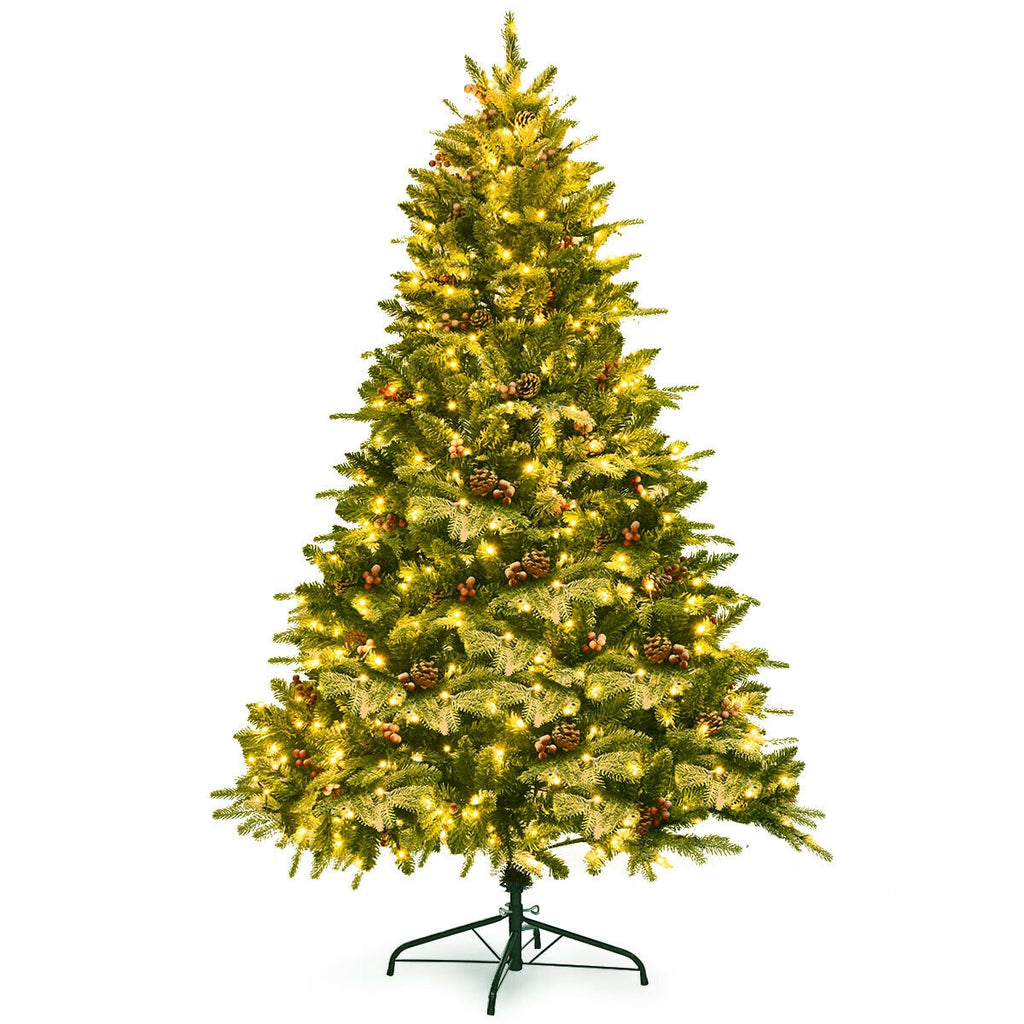 Pre-Lit Snow Flocked Artificial Christmas Tree 6.5 Feet with LED Lights