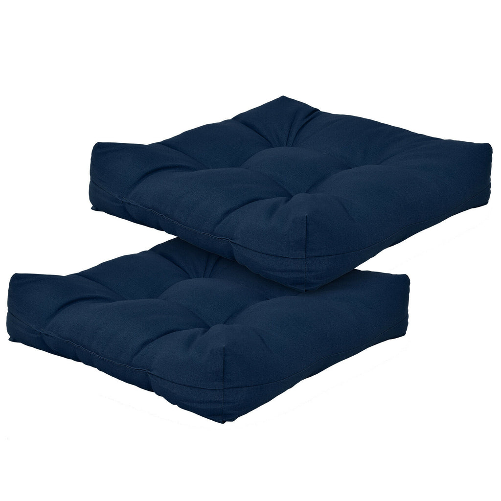 21" Seat Cushion Set of 2, Navy - Patio Chair Pad