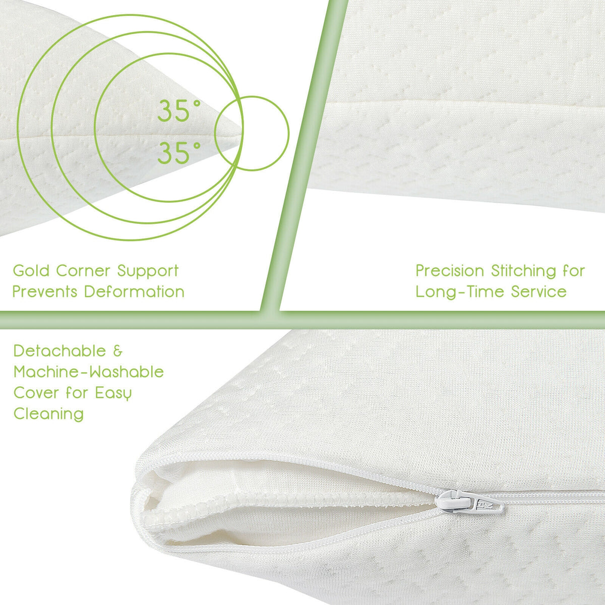 Shredded Memory Foam Bed Pillows Queen, 28x18 Inch (Set of 2)