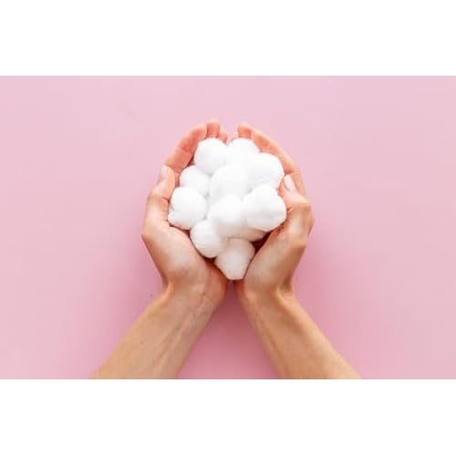 DecorRack 1000 [Large] Cotton Balls Bulk Pack for Make-Up, Nail Polish Removal, Applying Oil Lotion or Powder, Multi-Purpose Balls Made from 100% Natural Cotton, Soft and Absorbent (1000 Count)