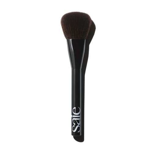 Saie Powder Blush Brush - Fluffy Makeup Brush for Cheeks - Ultra-Soft Tapered Bristles for a Precise, Diffused Application - For Pressed or Loose Powder Face Makeup, Bronzer + Blush - Vegan (1 Count)