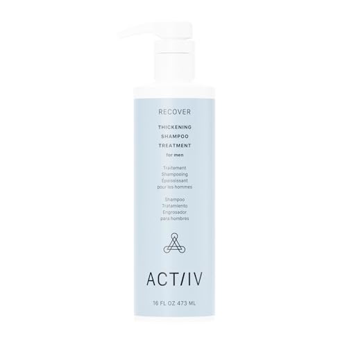 ACTIIV Recover Thickening Shampoo Treatment For Men | Supports the Appearance of Fuller, Healthier-Looking Hair, Supports Scalp Health, Plant-Based, Color-Safe, Vegan,All Hair Types