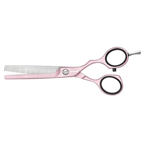 Jaguar Texturing Shears White Line PASTELL PLUS 40 ROSE 5.5 Inch Professional, Steel Hair Cutting Scissors for Salon, Hairdressers and Barbers, 40 Teeth, Pink, Offset Design, Made in Germany