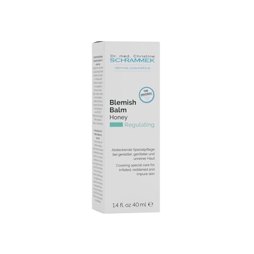 Schrammek Blemish Balm Honey (1.4 fl oz) - Covering Care for Irritated, Reddened & Impure Skin - BB Cream - Tinted Face Moisturizer - Skin Care - Dr