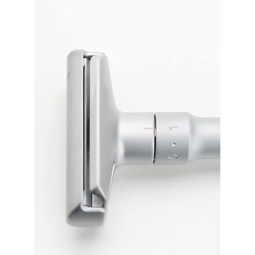 MERKUR FUTUR 700 Adjustable Double Edge Safety Razor - Matte Chrome, Adjustable Razor With Dial, Made in Germany, Plastic-Free, Snap-On Cap Design, Straight Bar