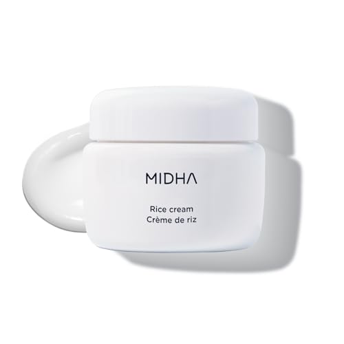 MIDHA Rice Cream 1.69fl.oz/50ml, Deep Hydration, Glow-Enhancing, Skin Barrier Support ? Moisturising, Lightweight Daily Cream with Dewy, Radiant Finish, for Rice Face Spots