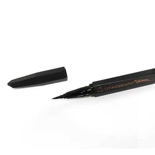 Infinity Liquid Eyeliner in Shade Enigma Long Lasting Waterproof Liquid Eyeliner Naturally Formulated, Vegan & Gluten-Free Longwearing with Ultra-Fine Tip - (Carbon Black)