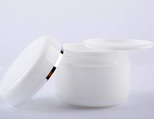 XINGZI 6PCS White 8 Oz (250ml) Cosmetic Jars with Liners and Dome Lids Empty Refillable Face Cream Lip Balm Lotion Bottles Plastic Storage containers for Household Use