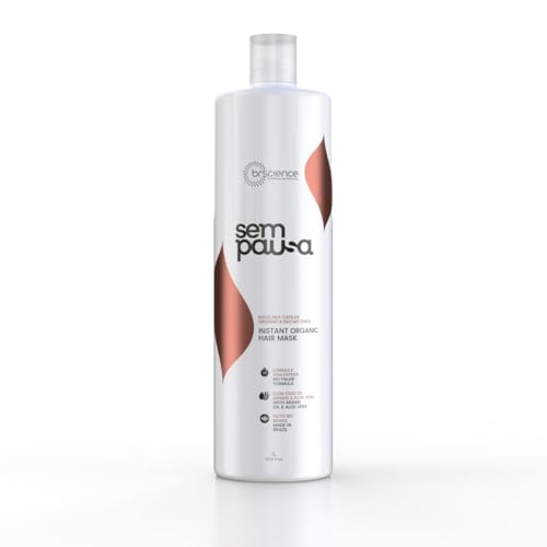 BRSCIENCE Sem Pausa Organic Keratin Hair Treatment | Alisado sin formol | Formaldehyde-Free Brazilian Keratina para Alisar el Pelo | Organic Hair Straightening | Keratina Brasile?a (33.8 Fl Oz)