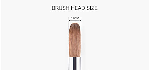 KADS 100% Kolinsky Sable Acrylic Brush Nail Brush for Acrylic Application Round Head Crimped Nail Art Brush Manicure Tool (16#)