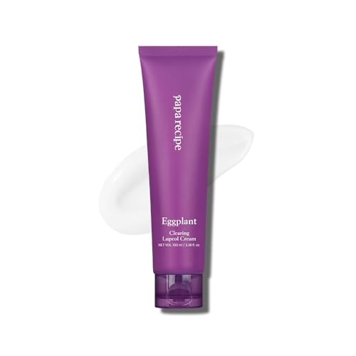 Papa Recipe Eggplant Clearing Lupeol Cream, Moisturizing Face Moisturizer for Dehyrated and Sensitive Skin, Korean Skincare, 100ml 3.38fl oz