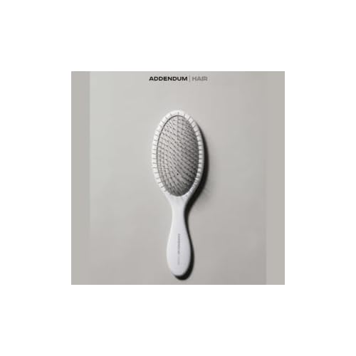 Luxury Wet Hair Brush ? Fine Stainless Steel Bristles & Ergonomic Handle by Addendum Hair ? Detangler Brush for All Hair Types ? Durable & Hygienic ? White