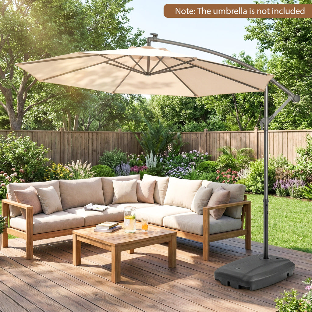 220 LBS Cantilever Patio Umbrella Base with Wheels - Black