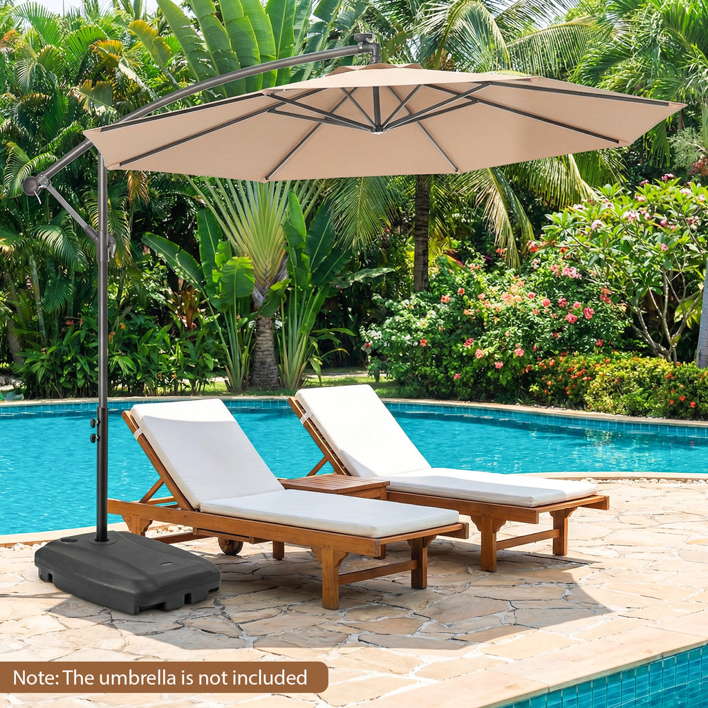 220 LBS Cantilever Patio Umbrella Base with Wheels - Black