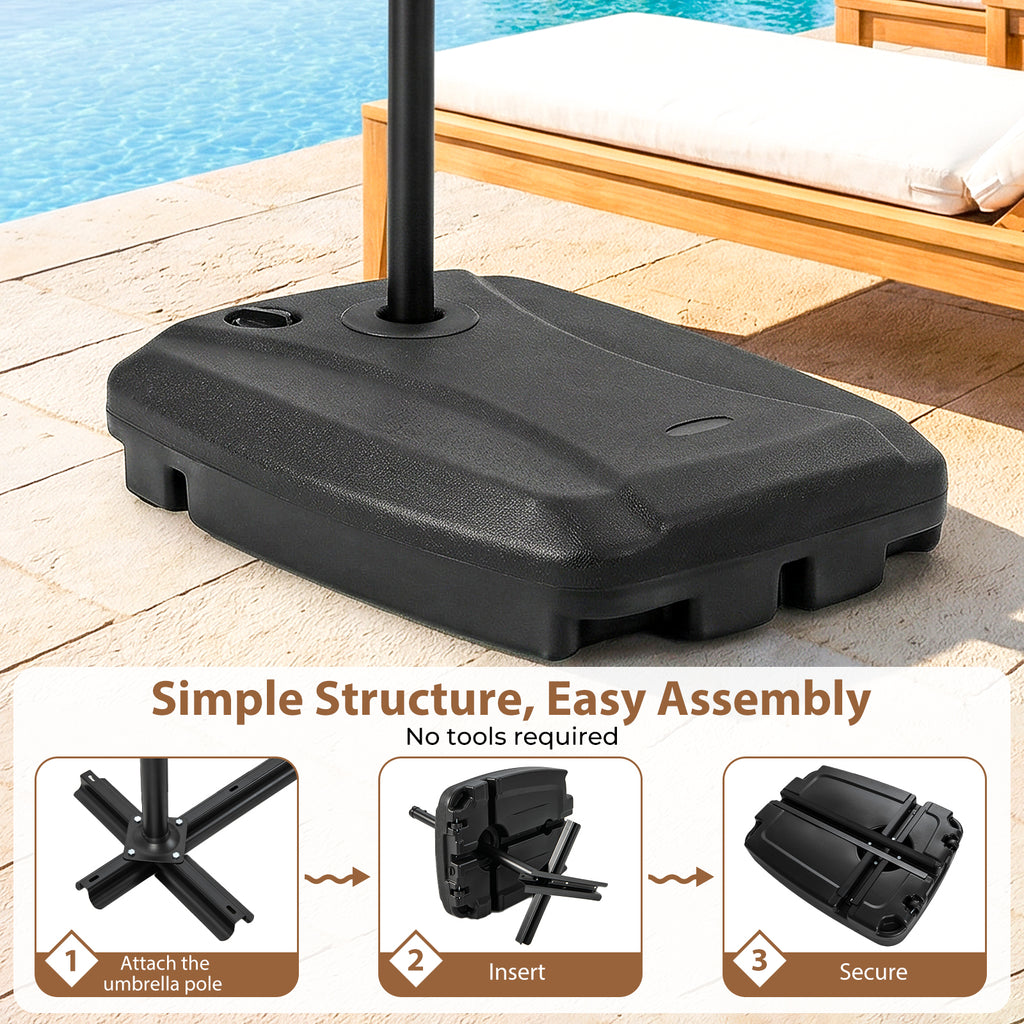 220 LBS Cantilever Patio Umbrella Base with Wheels - Black
