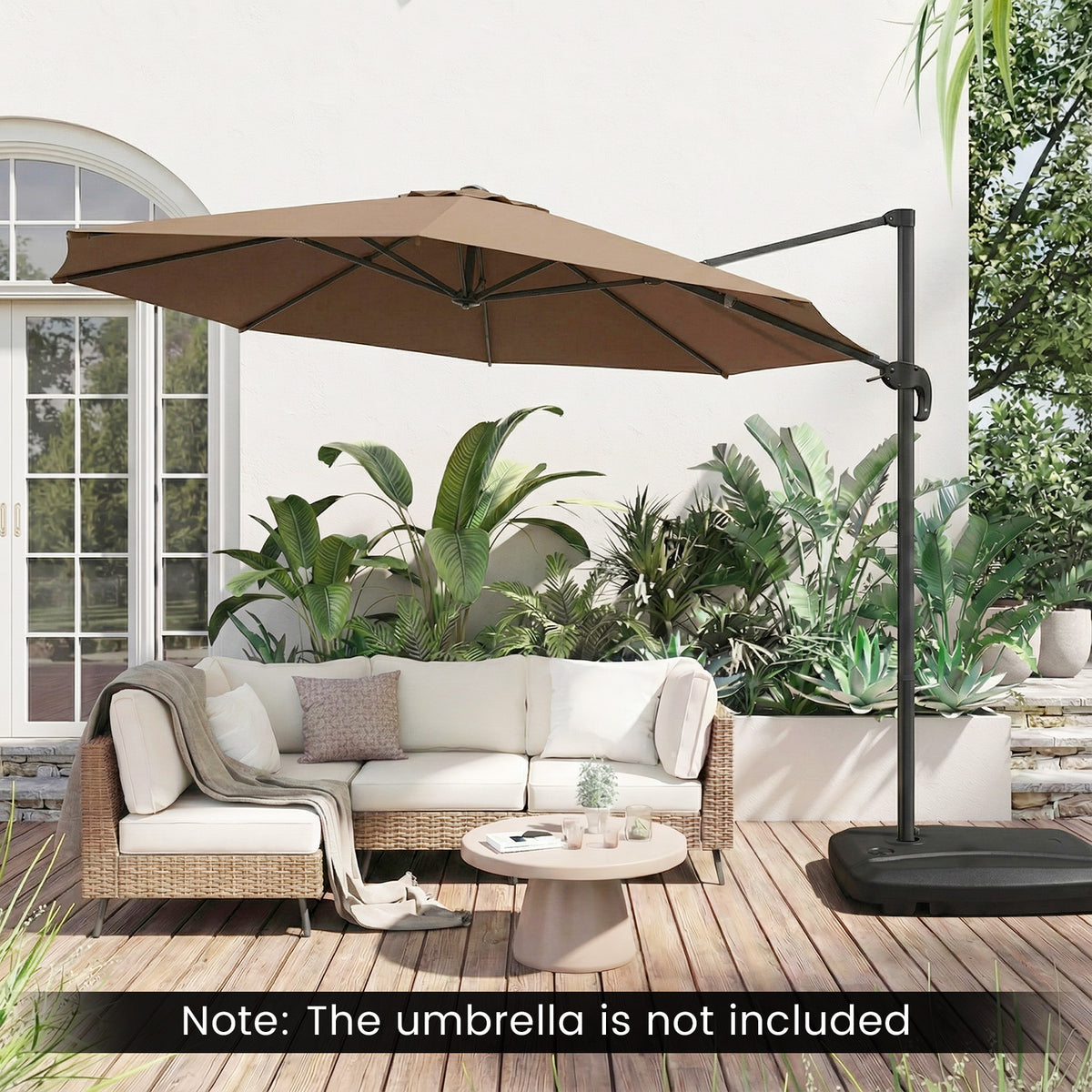 225 LBS Cantilever Umbrella Base with Wheels