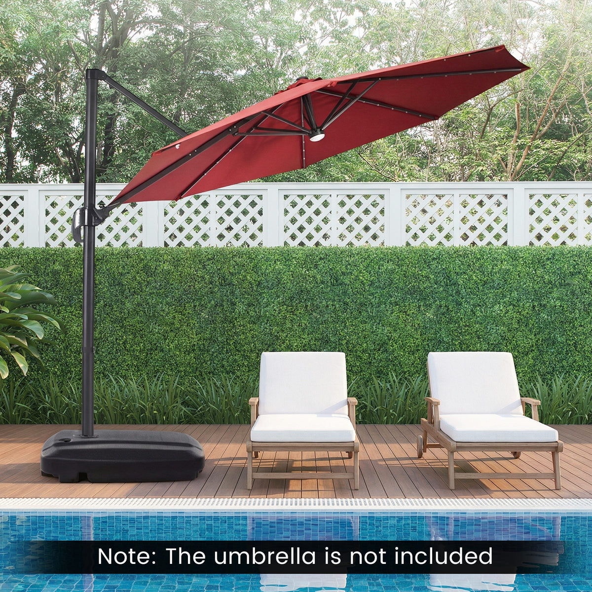 225 LBS Cantilever Umbrella Base with Wheels