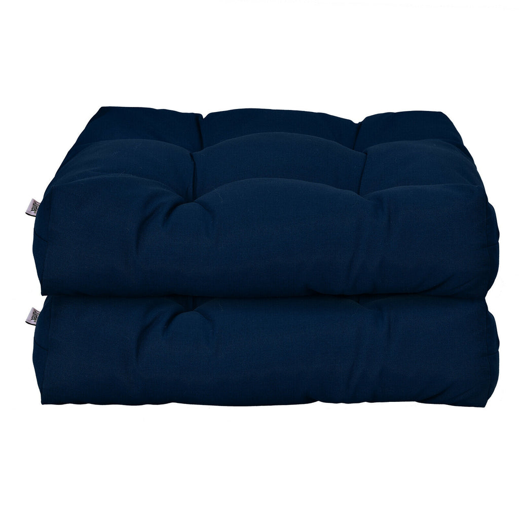 21" Seat Cushion Set of 2, Navy - Patio Chair Pad