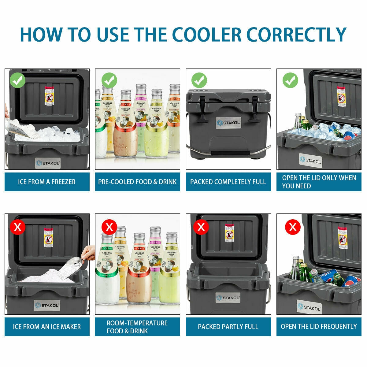 16 QT Portable Insulated Ice Cooler with Cup Holders - Gray