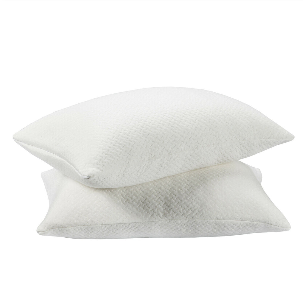 Shredded Memory Foam Bed Pillows Queen, 28x18 Inch (Set of 2)