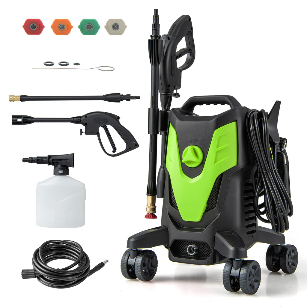 2400 PSI Electric Pressure Washer with 4 Wheels - Green