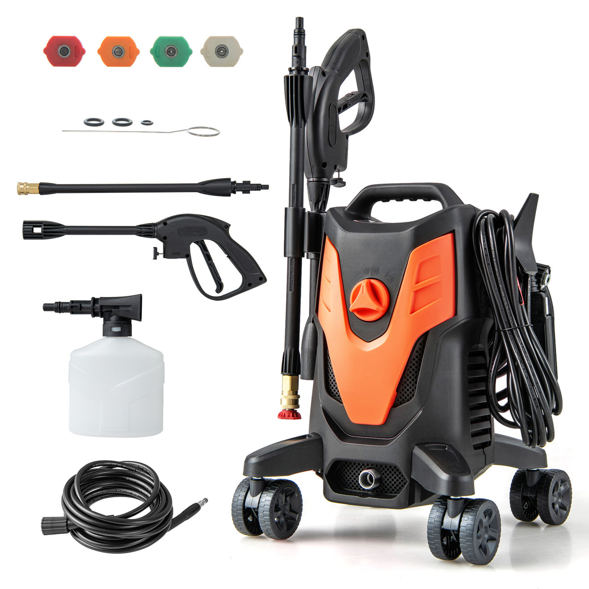 2400 PSI Electric Pressure Washer with 4 Wheels - Green