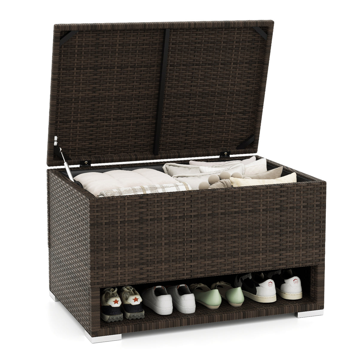 PE Rattan Storage Bin with Waterproof Liner