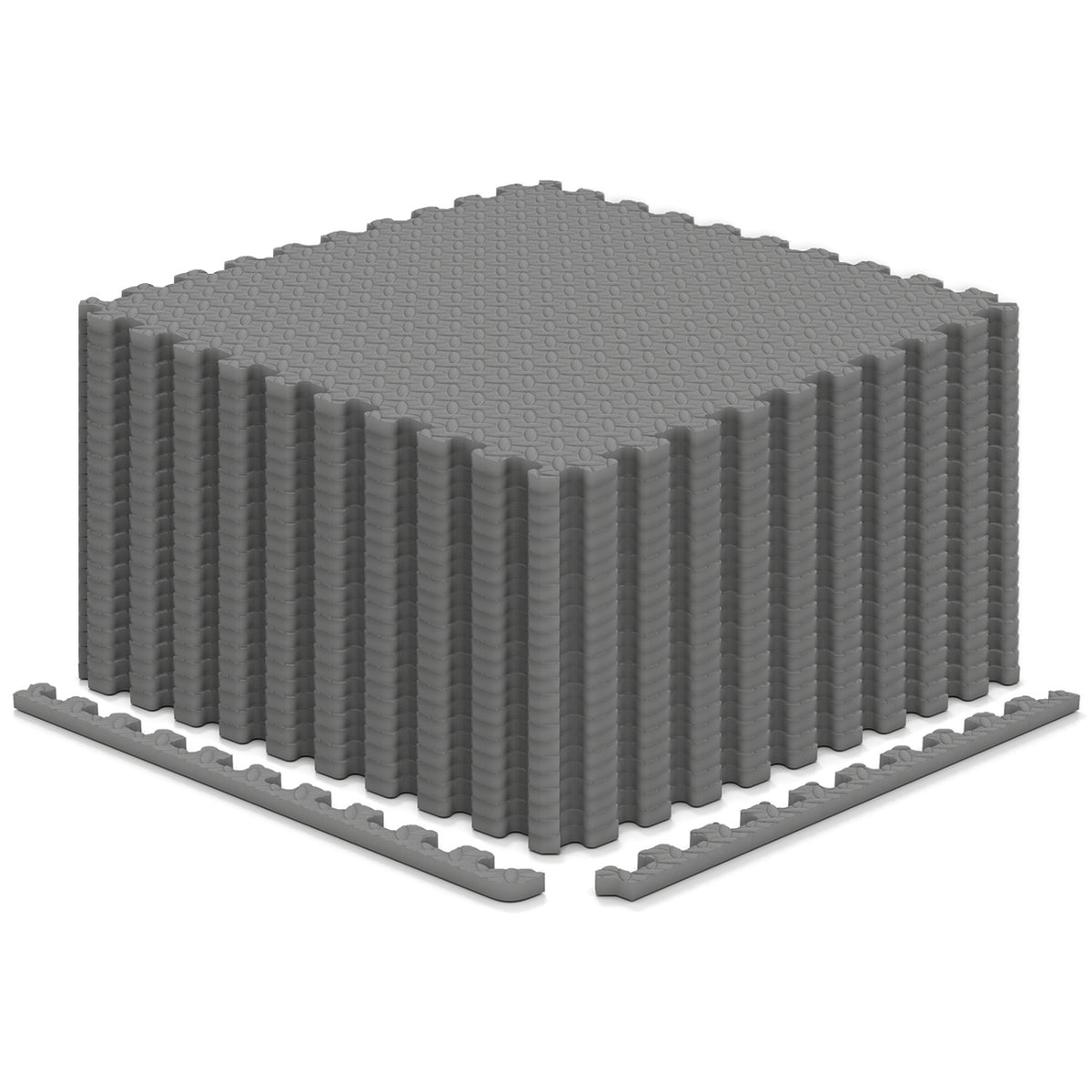 Gray 1/2-Inch Puzzle Exercise Floor Mats - Interlocking EVA Foam for Gym & Playroom