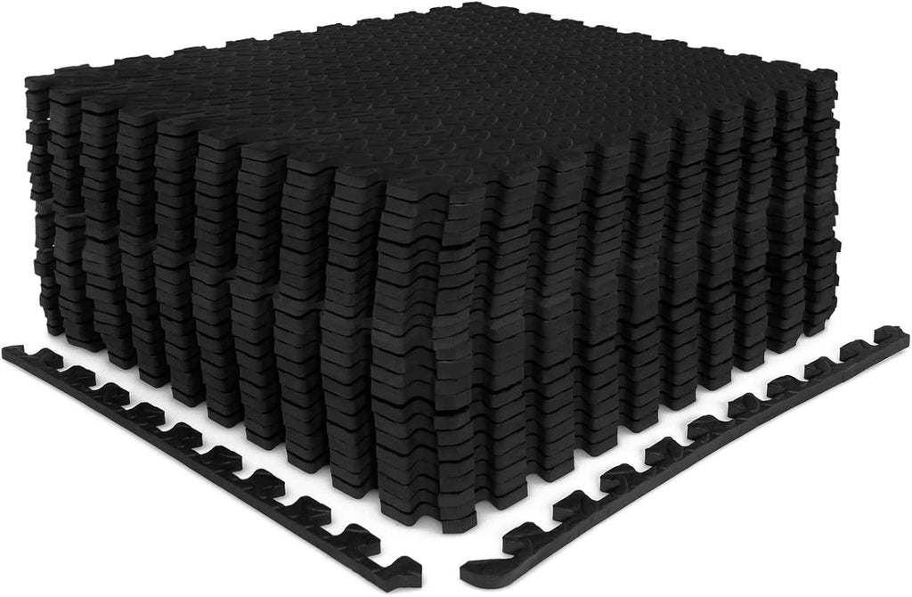 24Tiles 1/2-Inch Puzzle Exercise Floor Mats - Black Variation