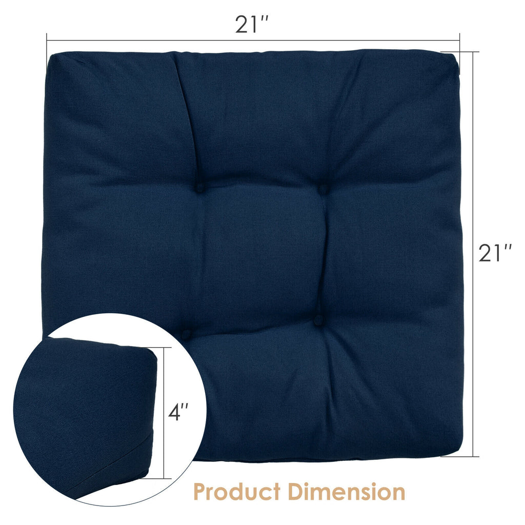 21" Seat Cushion Set of 2, Navy - Patio Chair Pad