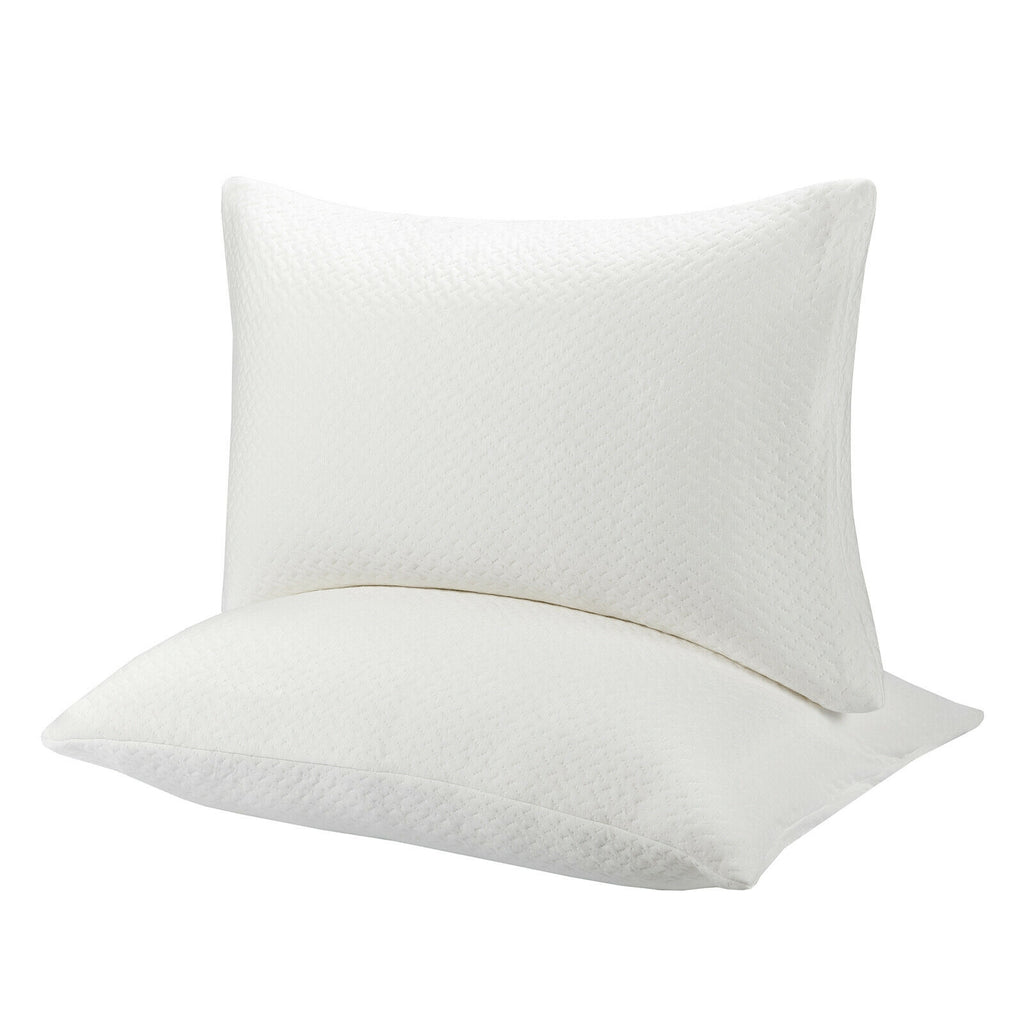 Shredded Memory Foam Bed Pillows Queen, 28x18 Inch (Set of 2)