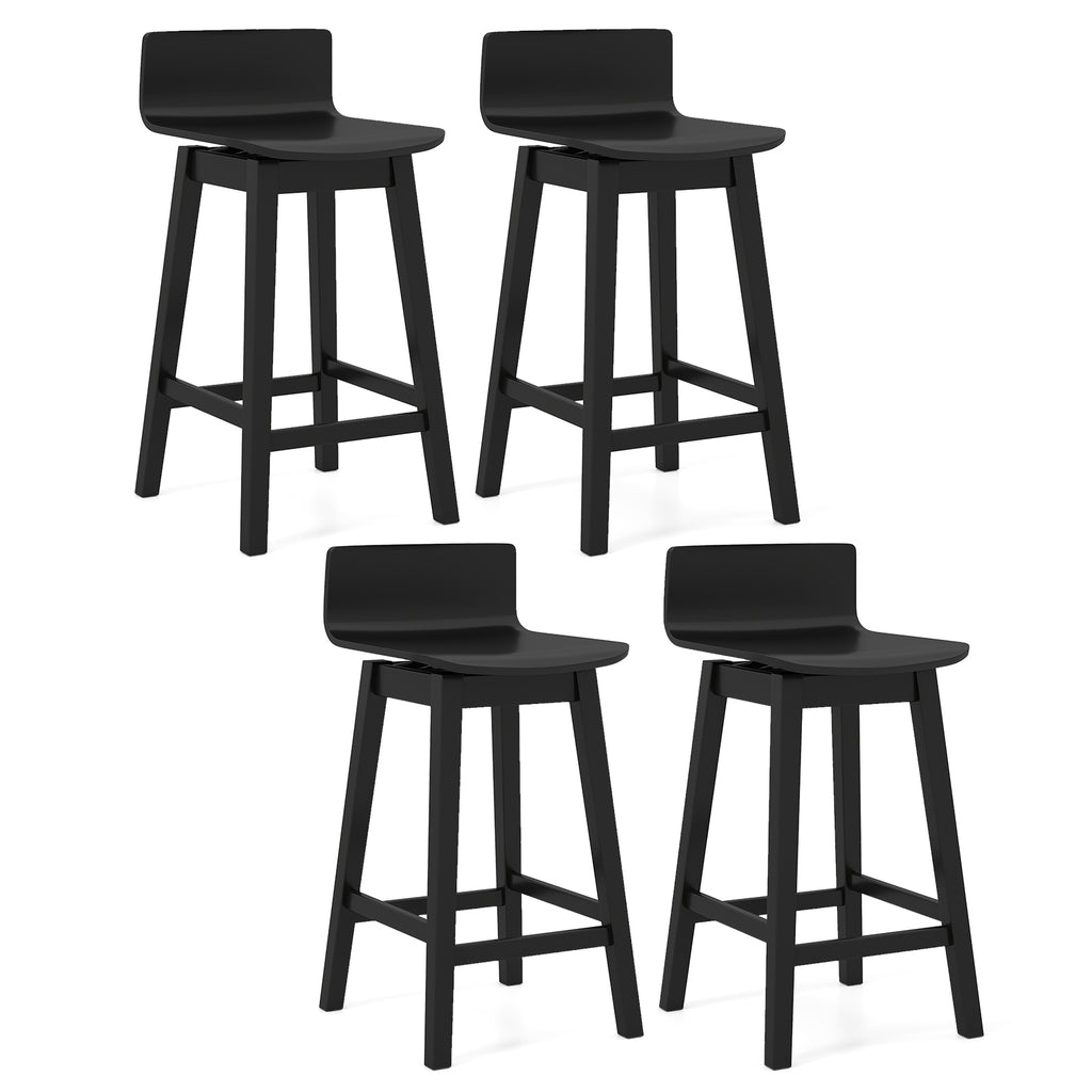 24.5 Inch Swivel Bar Stools Set of 2, Walnut