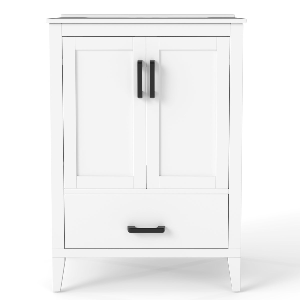 24 Inch Bathroom Vanity with Sink Combo - White, 34.5 Inch H