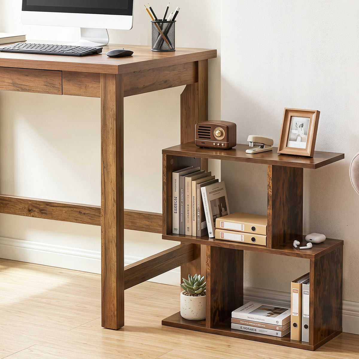 3-Tier Open Shelf Storage Unit - Brown