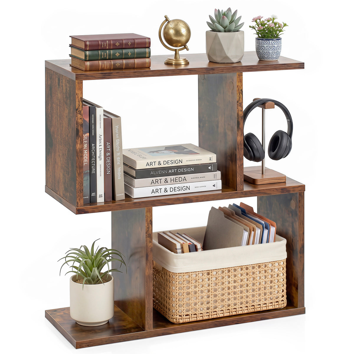 3-Tier Open Shelf Storage Unit - Brown