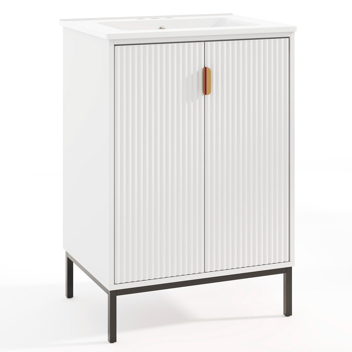 Bathroom Vanity Unit with Basin - 34 Inch, Gray